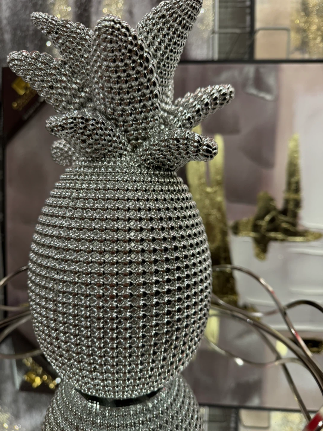 Silver Pineapple Decorative Accent – Modern Home Décor - photo 2