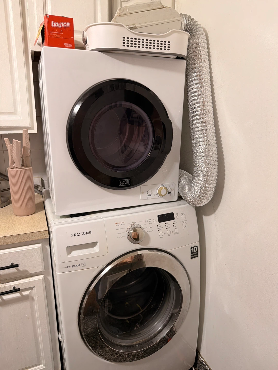 Samsung Washer and Black & Decker Clothes Dryer