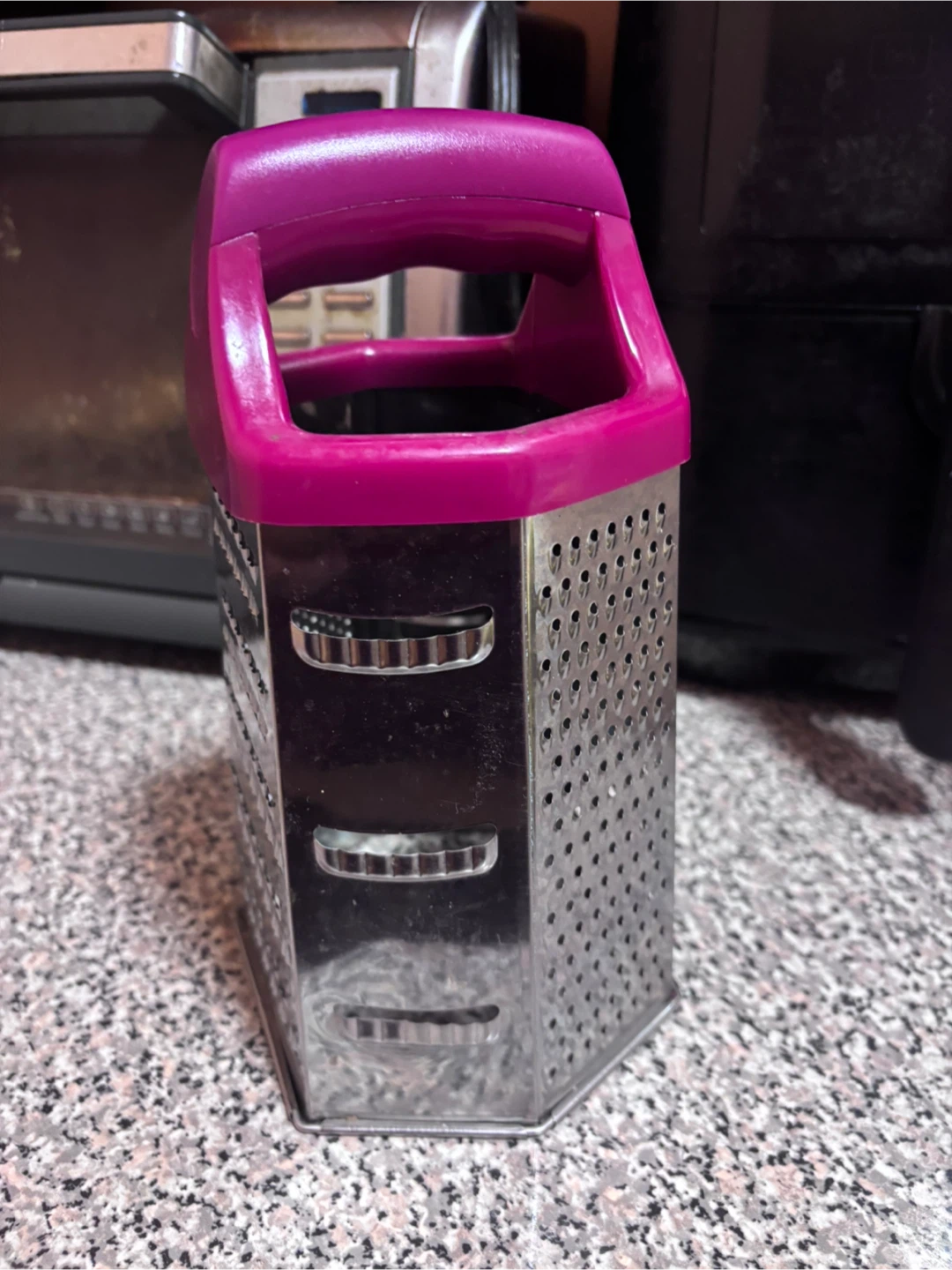 Hexagonal Cheese Grater with Purple Handle - photo 3