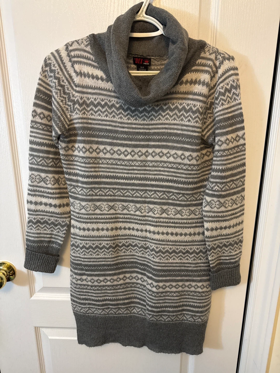 DEX Fresh Grey Cowl Neck Sweater Dress - Size S