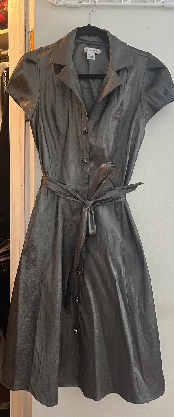 Liz Claiborne Metallic Sheen Fit and Flare Dress