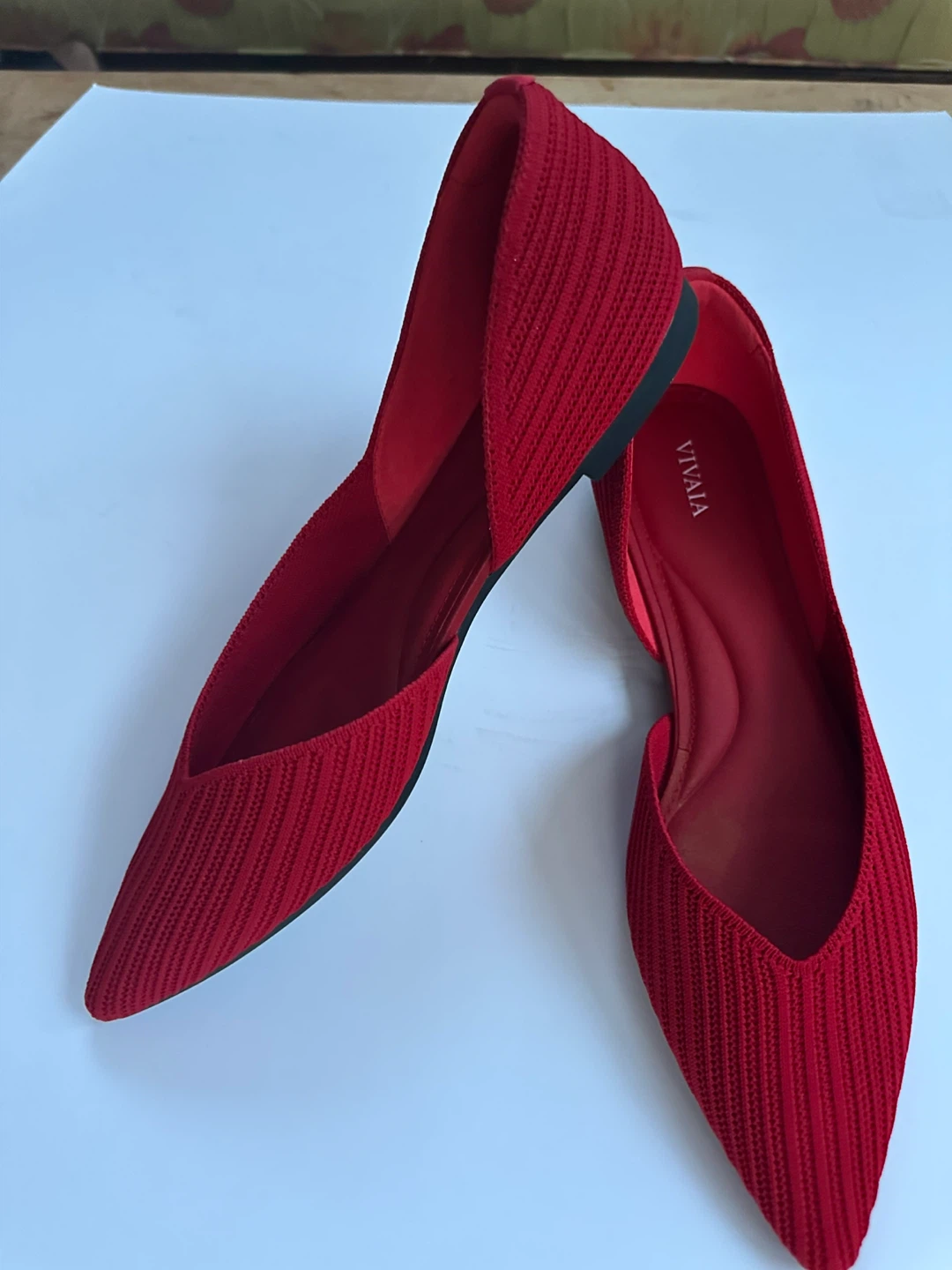 VIVAIA Red Knit Pointed Toe Flats - size10/ EU 41 - photo 4