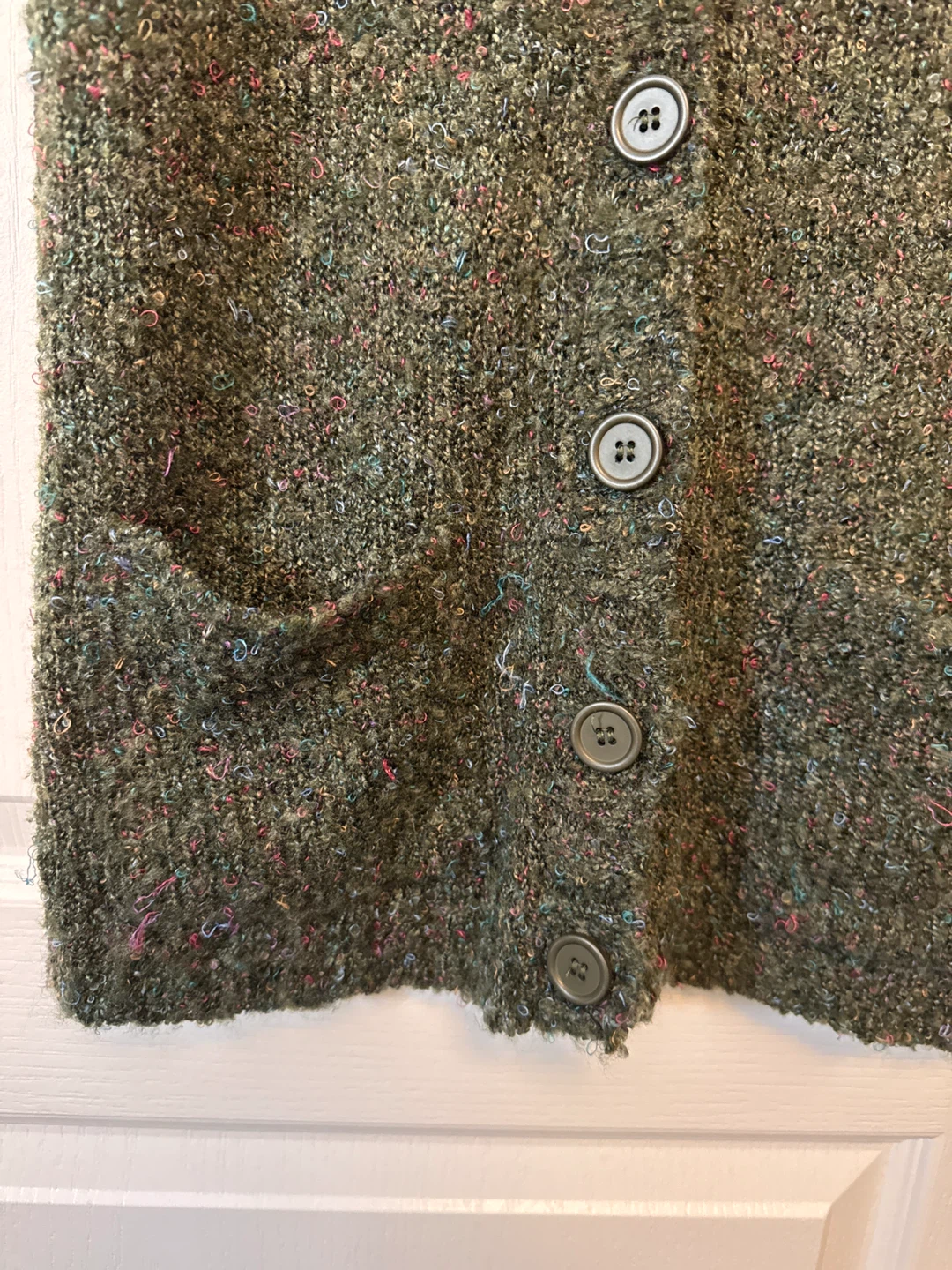 Pins and Needles Green Textured Knit Cardigan - Size S - photo 4