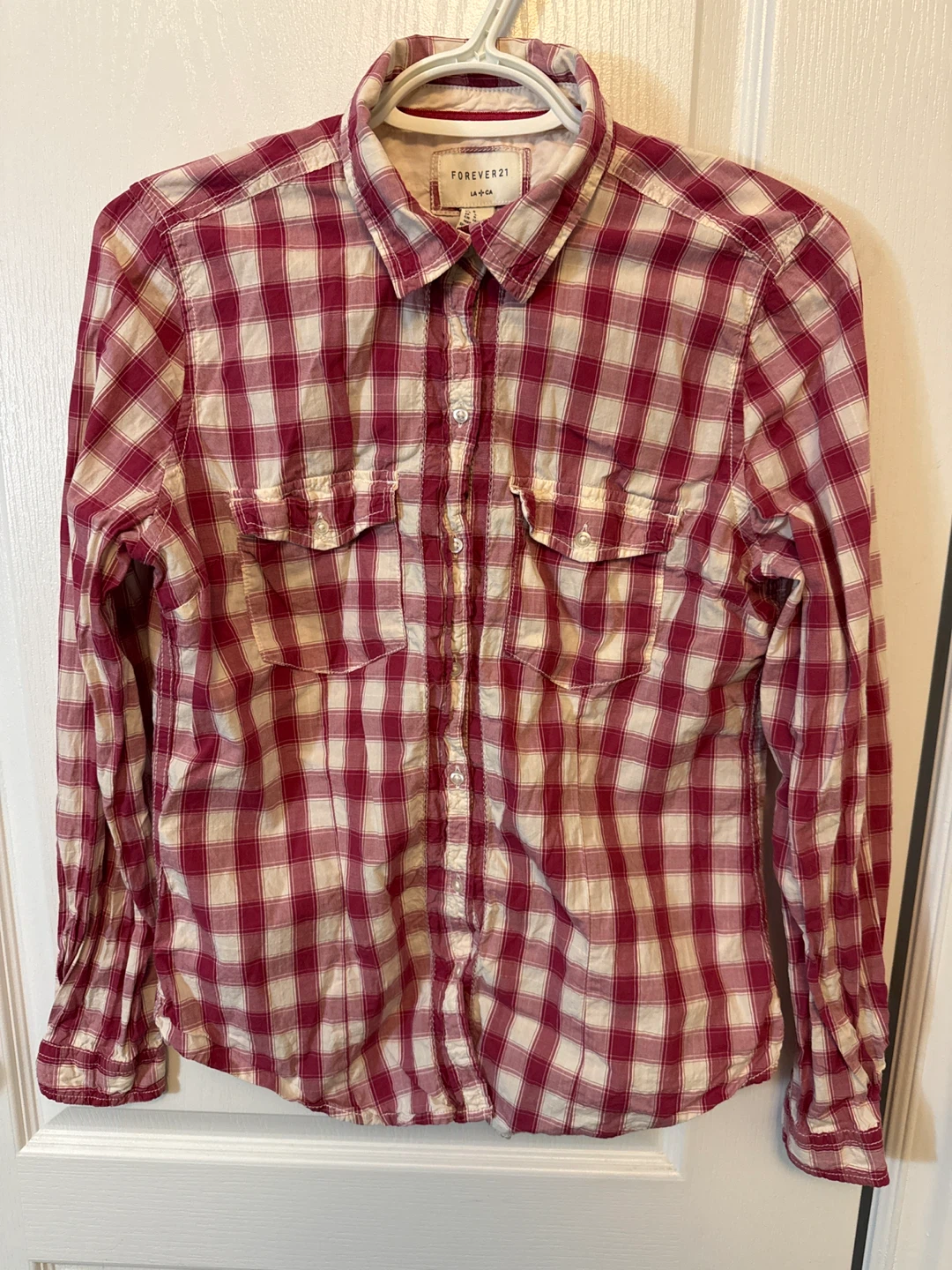 Forever 21 Plaid Button-Up Shirt - Size S