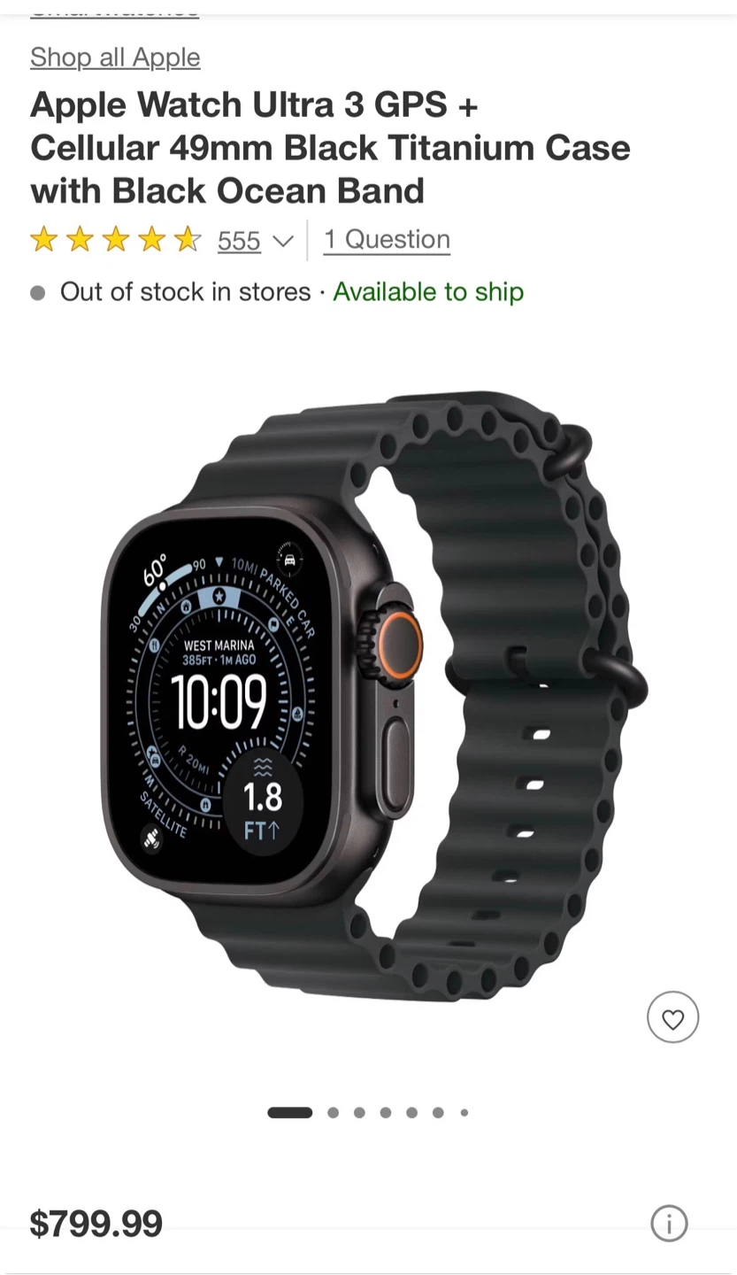 Apple Watch Ultra 3 GPS + Cellular 49mm Titanium
