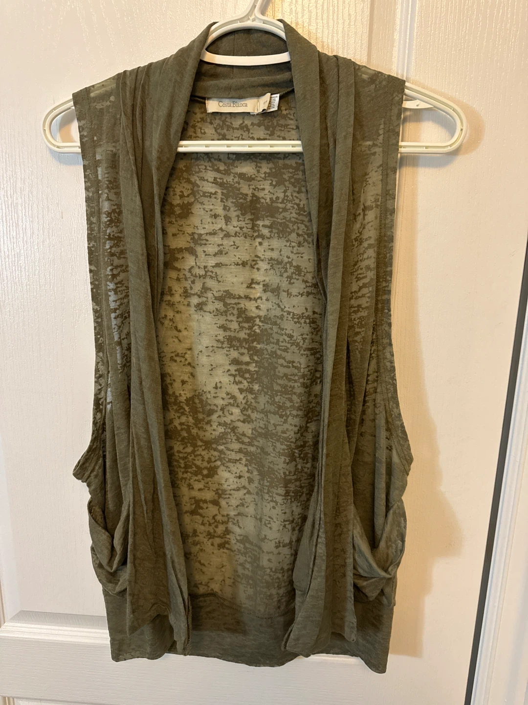 Costa Blanca Open Front Cardigan Vest - Size S