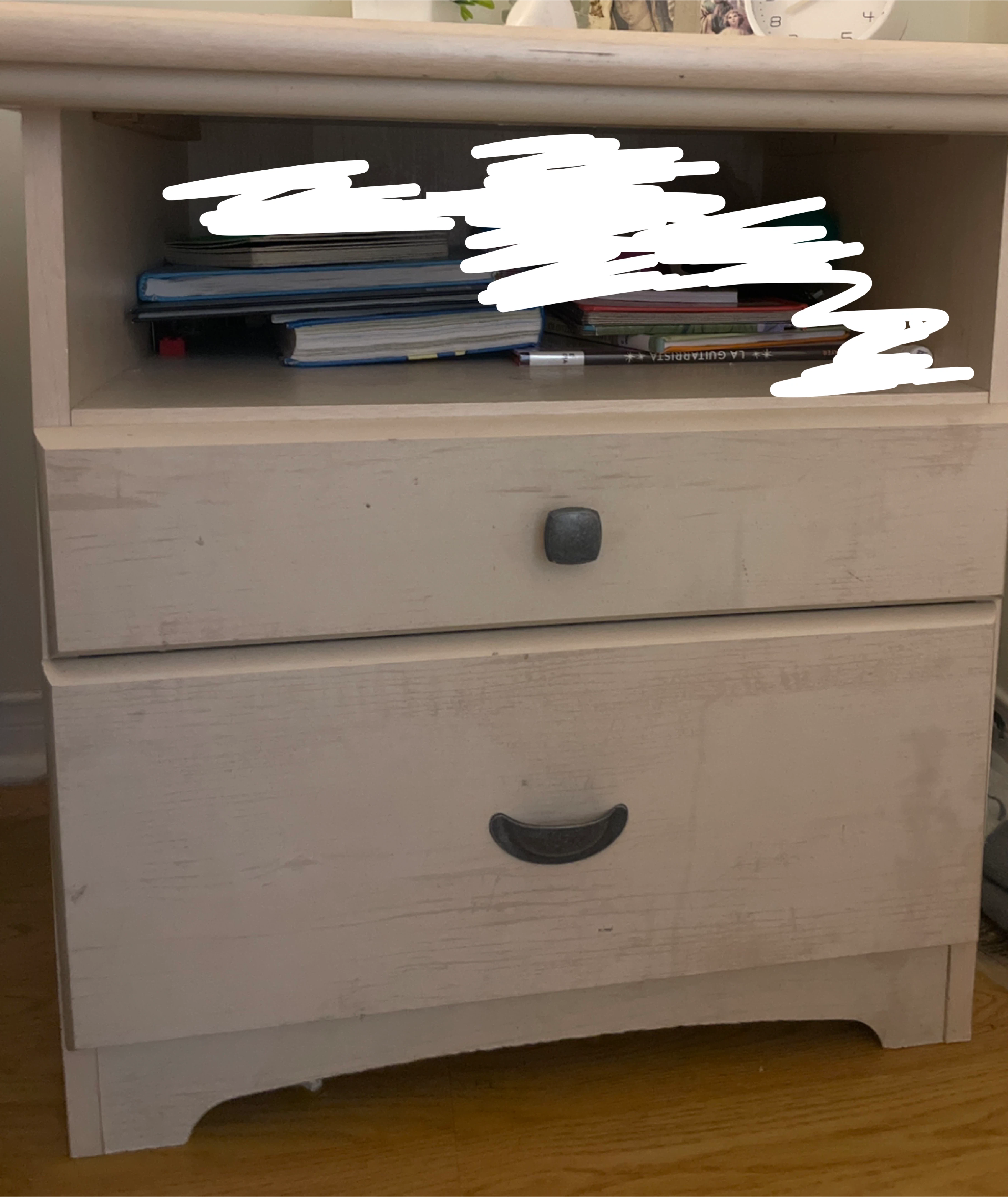 🥕Wood Nightstand with Two Drawers