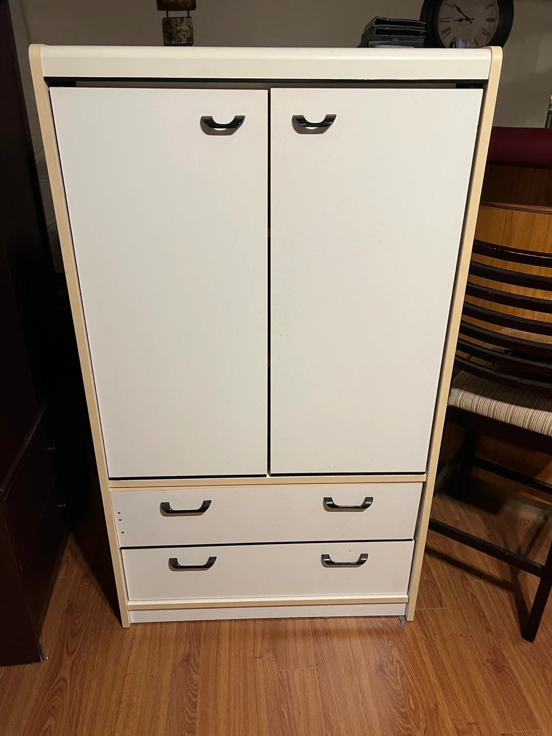 White Cabinet with Drawers and Shelves