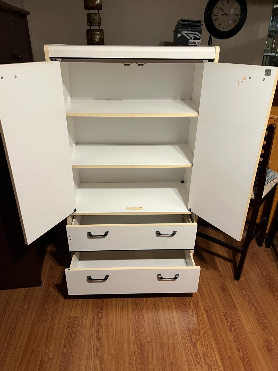 White Cabinet with Drawers and Shelves - photo 2