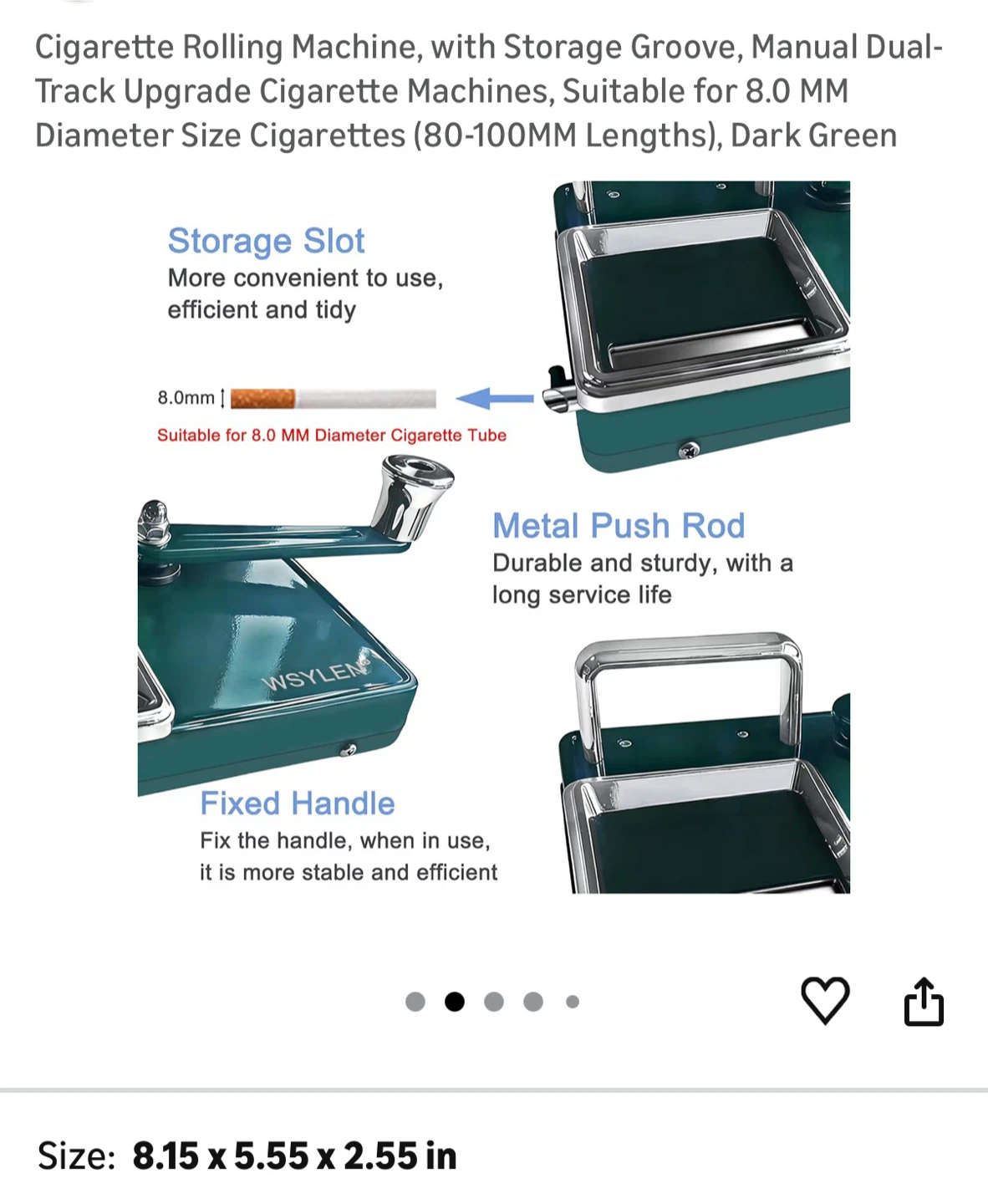 Brand New Cigarette Rolling Machine Dark Green - photo 2