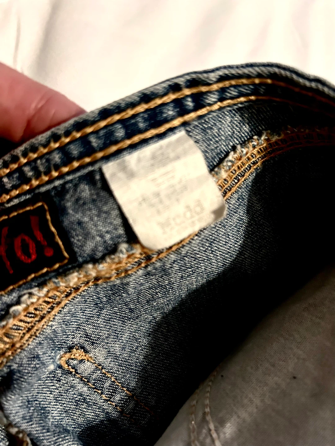 Vintage Y2K Mudd Blue Denim Mid Skirt with Frayed Bottom Hem - photo 4