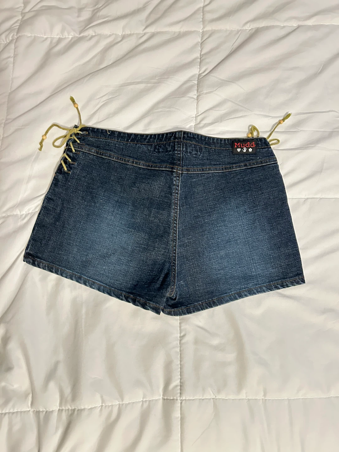Vintage Y2K Mudd Lace-Up Jean Shorts Like New - photo 2