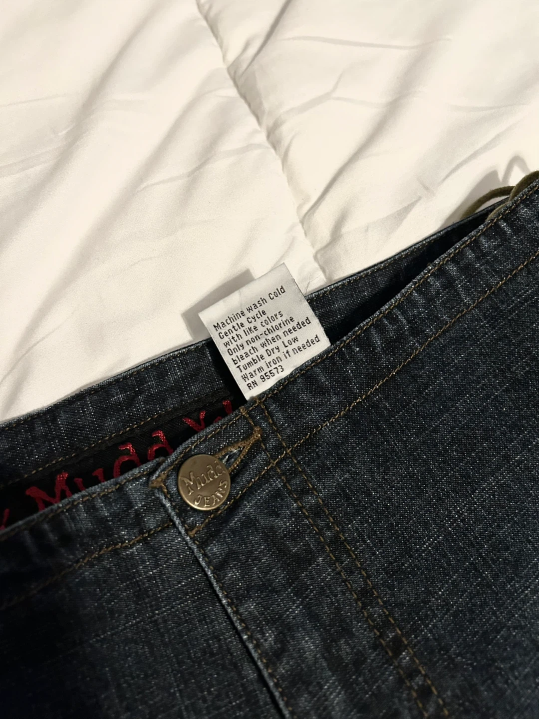 Vintage Y2K Mudd Lace-Up Jean Shorts Like New - photo 4