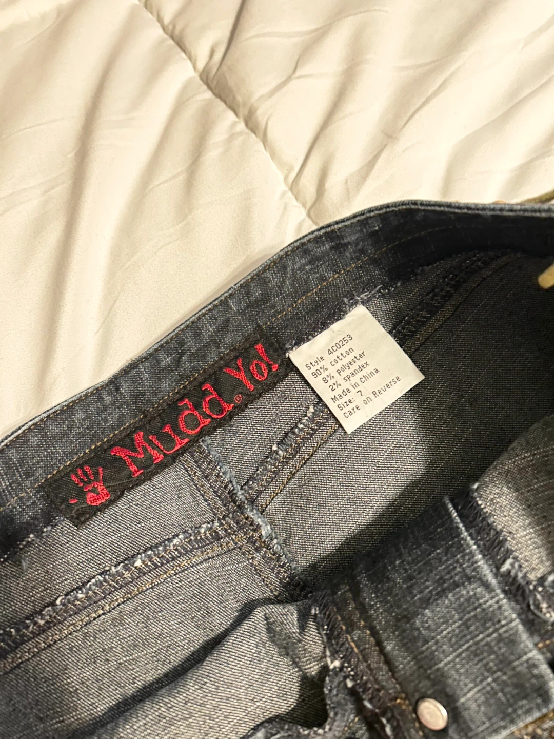 Vintage Y2K Mudd Lace-Up Jean Shorts Like New - photo 3