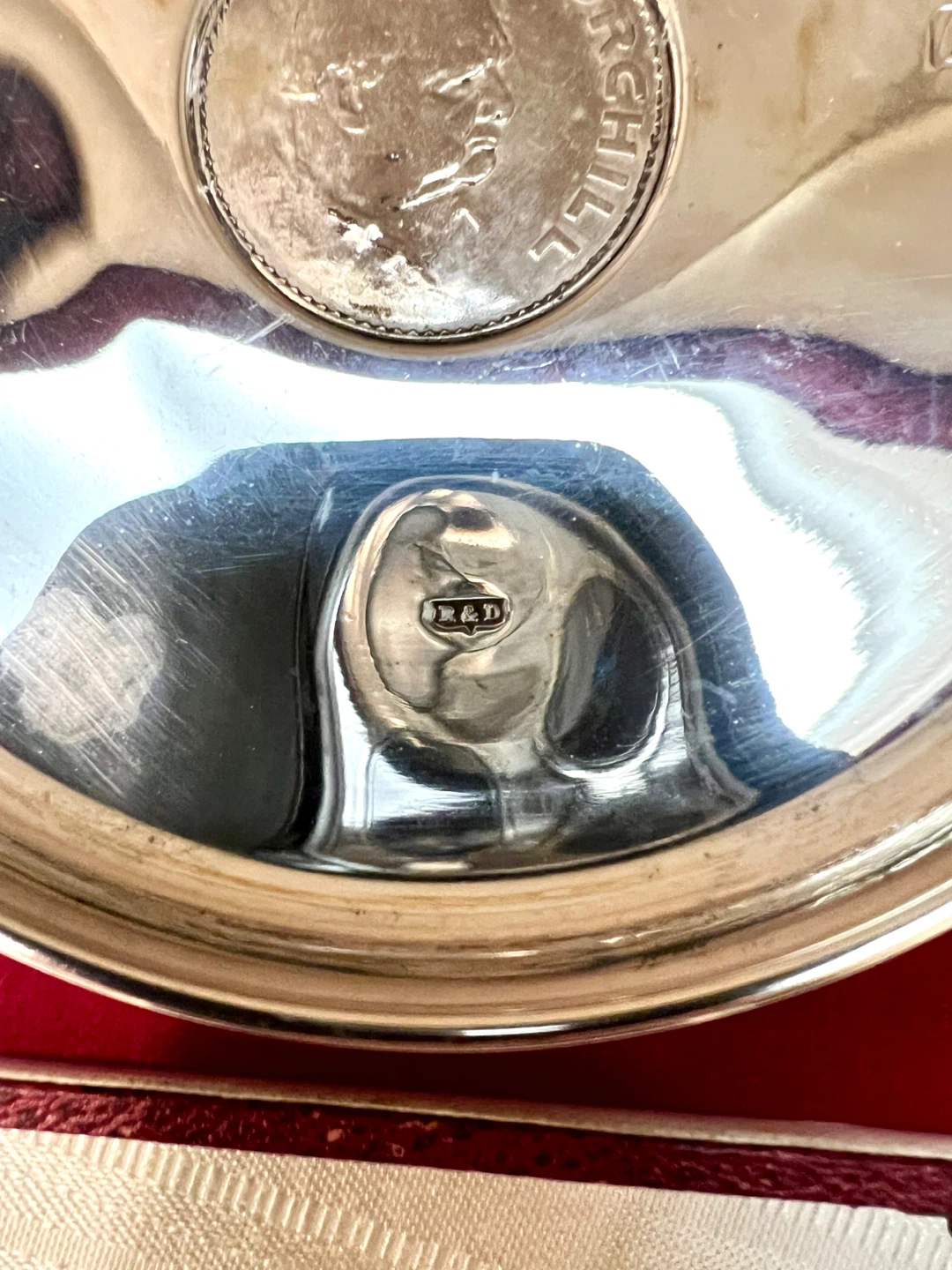 STERLING SILVER Churchill British Commemorative Collectors Dish - photo 5