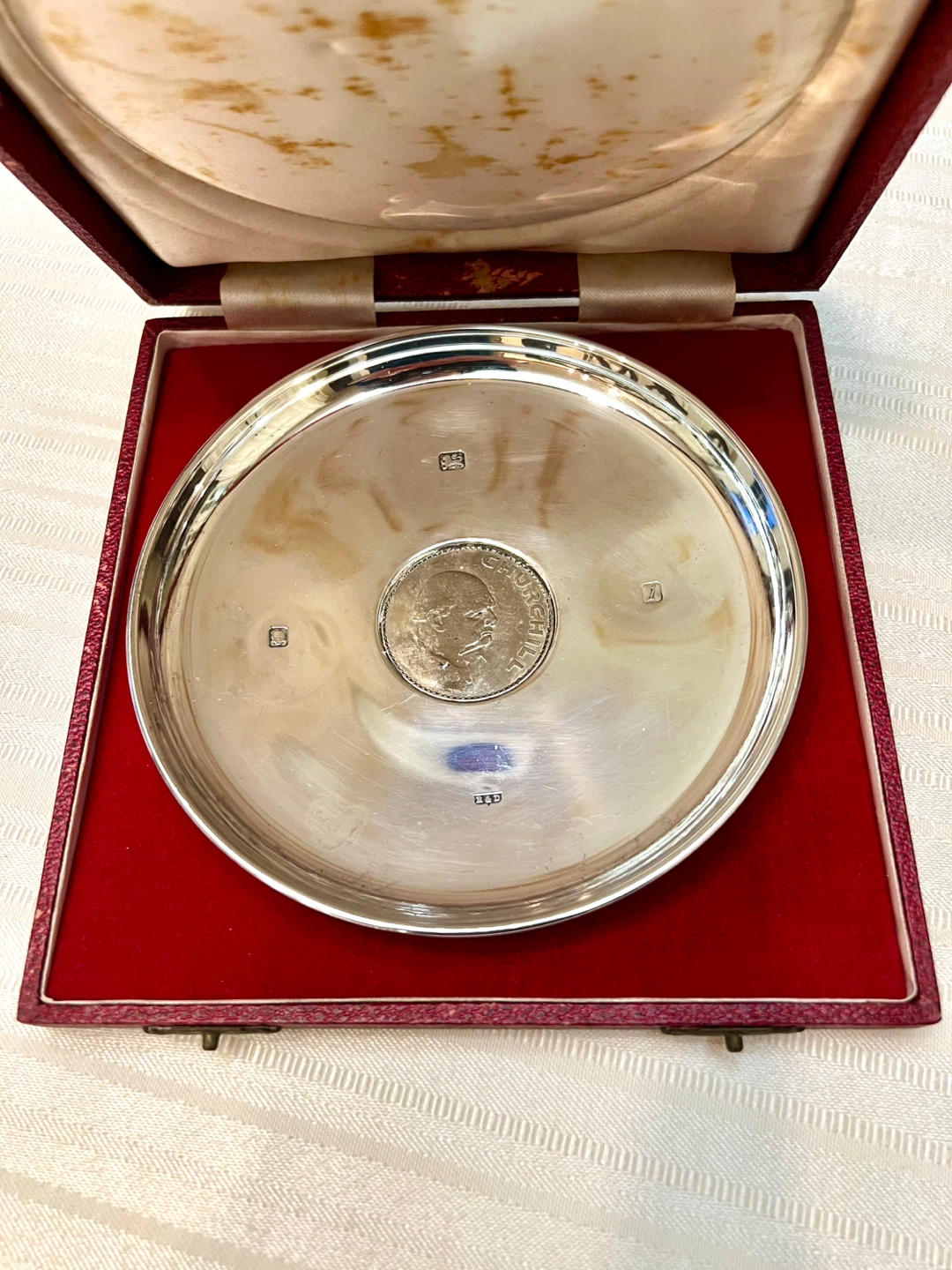 STERLING SILVER Churchill British Commemorative Collectors Dish