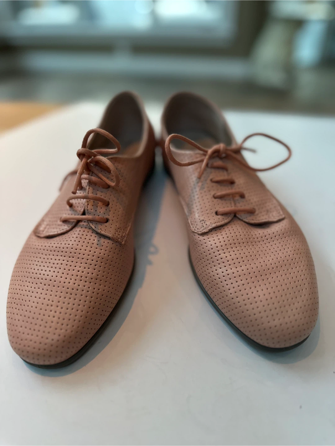 ECCO women’s  Perforated Leather Oxfords - Size 7/EU  38 - photo 2