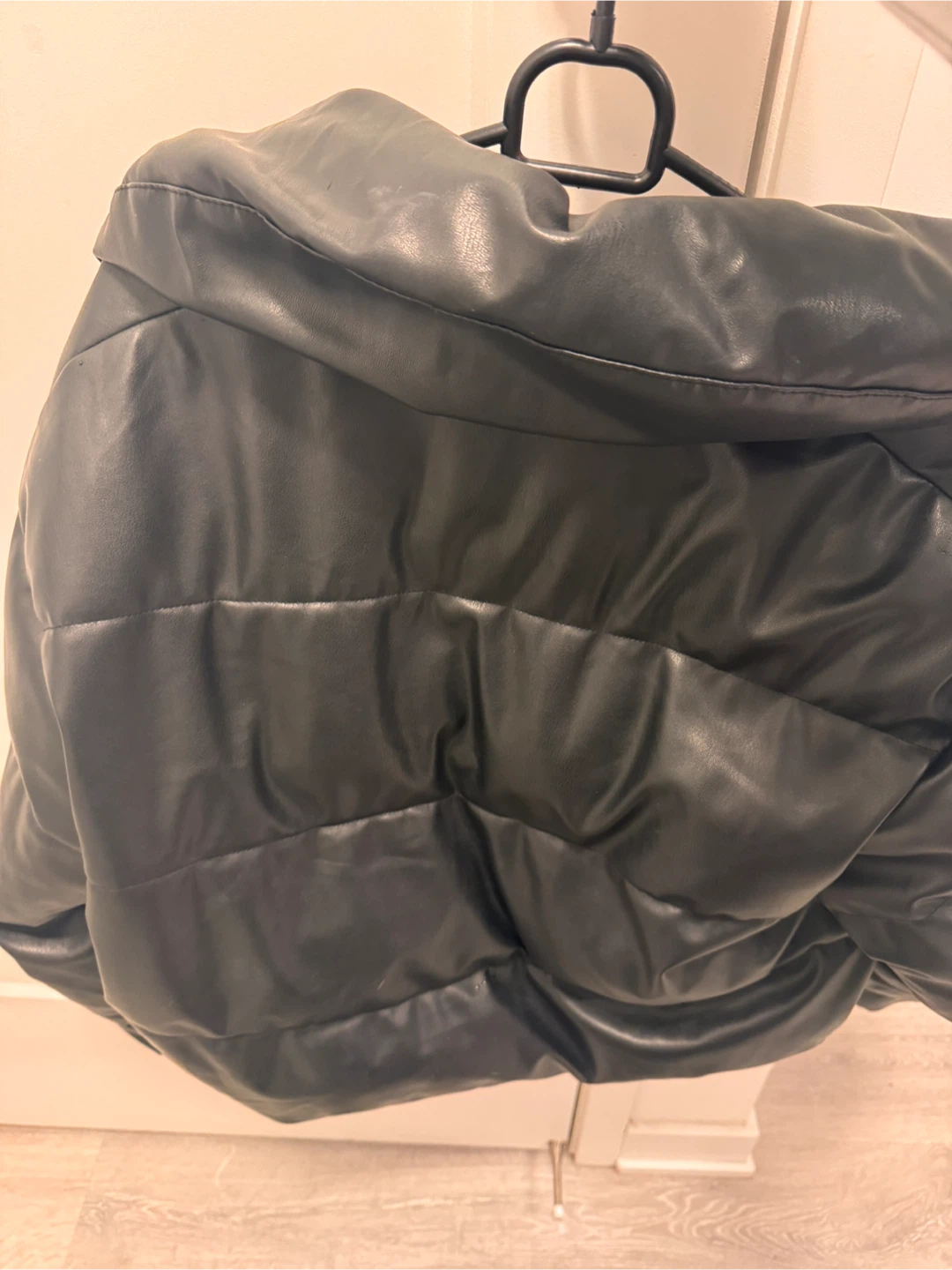 Zara Black Faux Leather Puffer Jacket - XS - photo 3