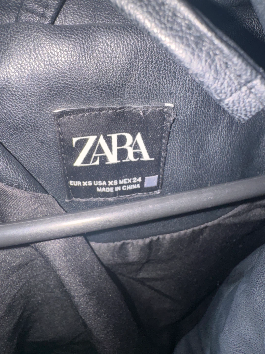 Zara Black Faux Leather Puffer Jacket - XS - photo 2