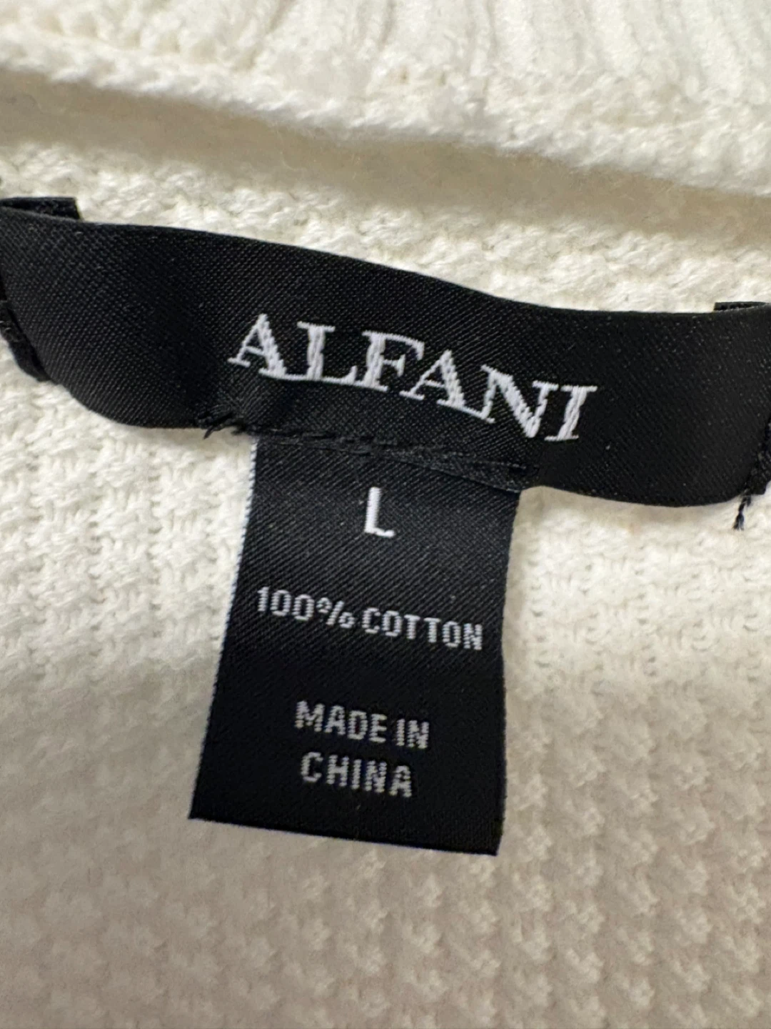 🧤Alfani Men's 1/4 Zip Sweater - Cream - Size L - 100% Cotton - photo 3