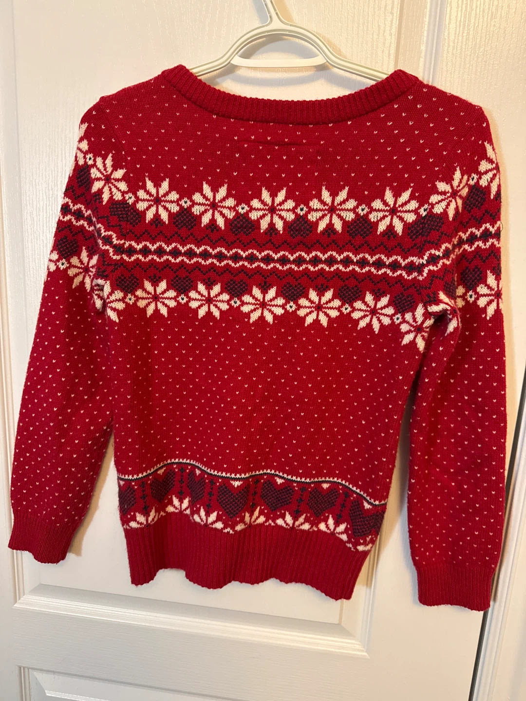 Hollister Red Snowflake Fair Isle Cardigan Sweater - Size M - photo 2