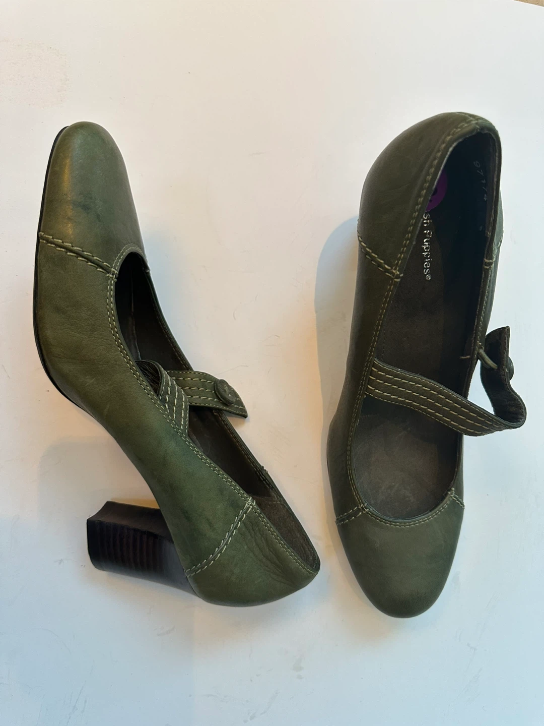 Hush Puppies Women's Green Mary Jane Heels Size 8.5 - photo 3