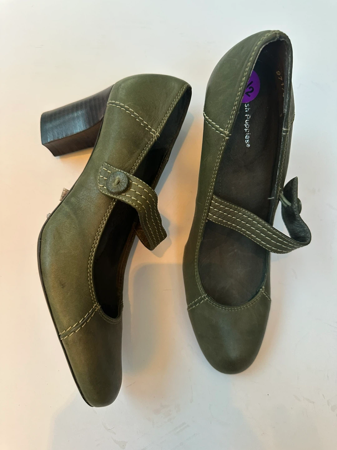 Hush Puppies Women's Green Mary Jane Heels Size 8.5 - photo 2