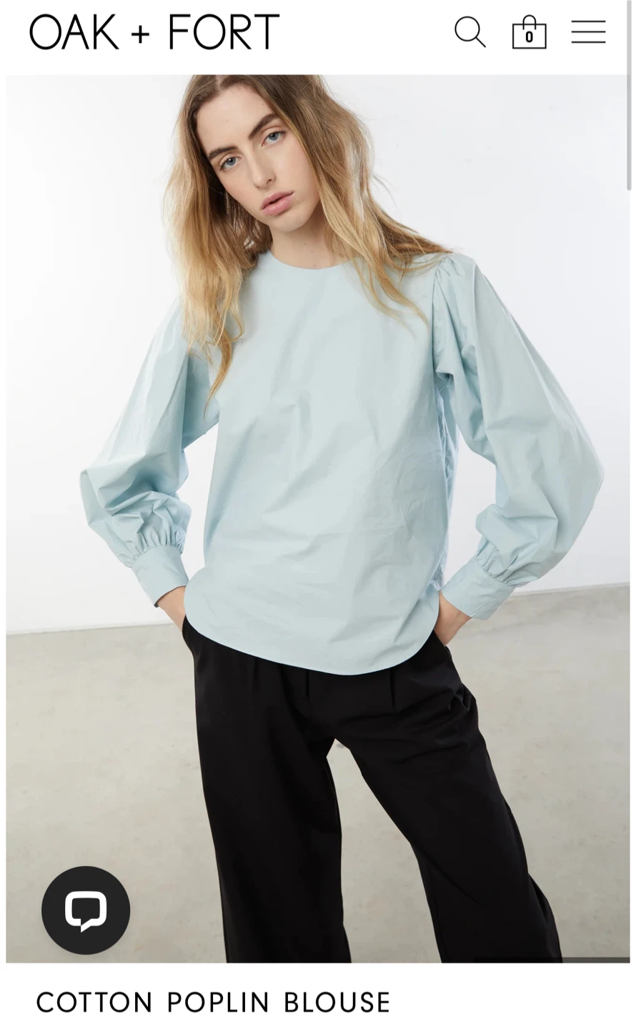 Oak + Fort Cotton Poplin Blouse - Size M - photo 2