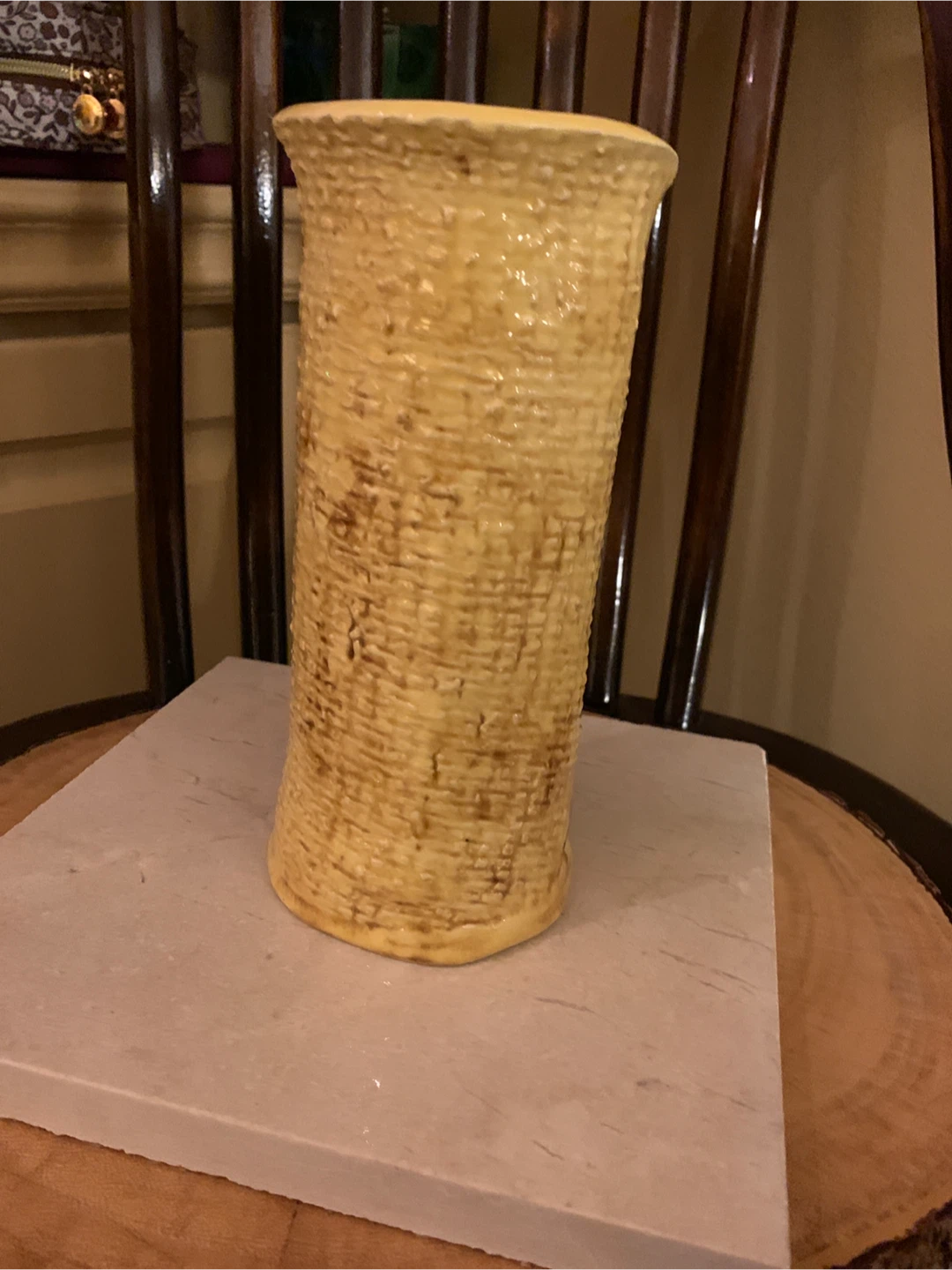 Yellow Textured Ceramic Vase - photo 3