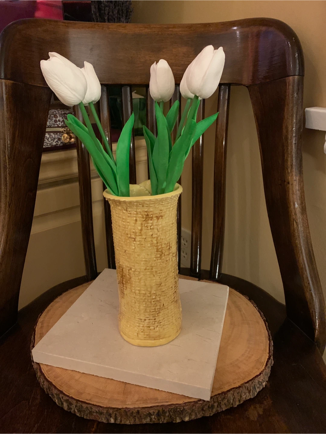 Yellow Textured Ceramic Vase