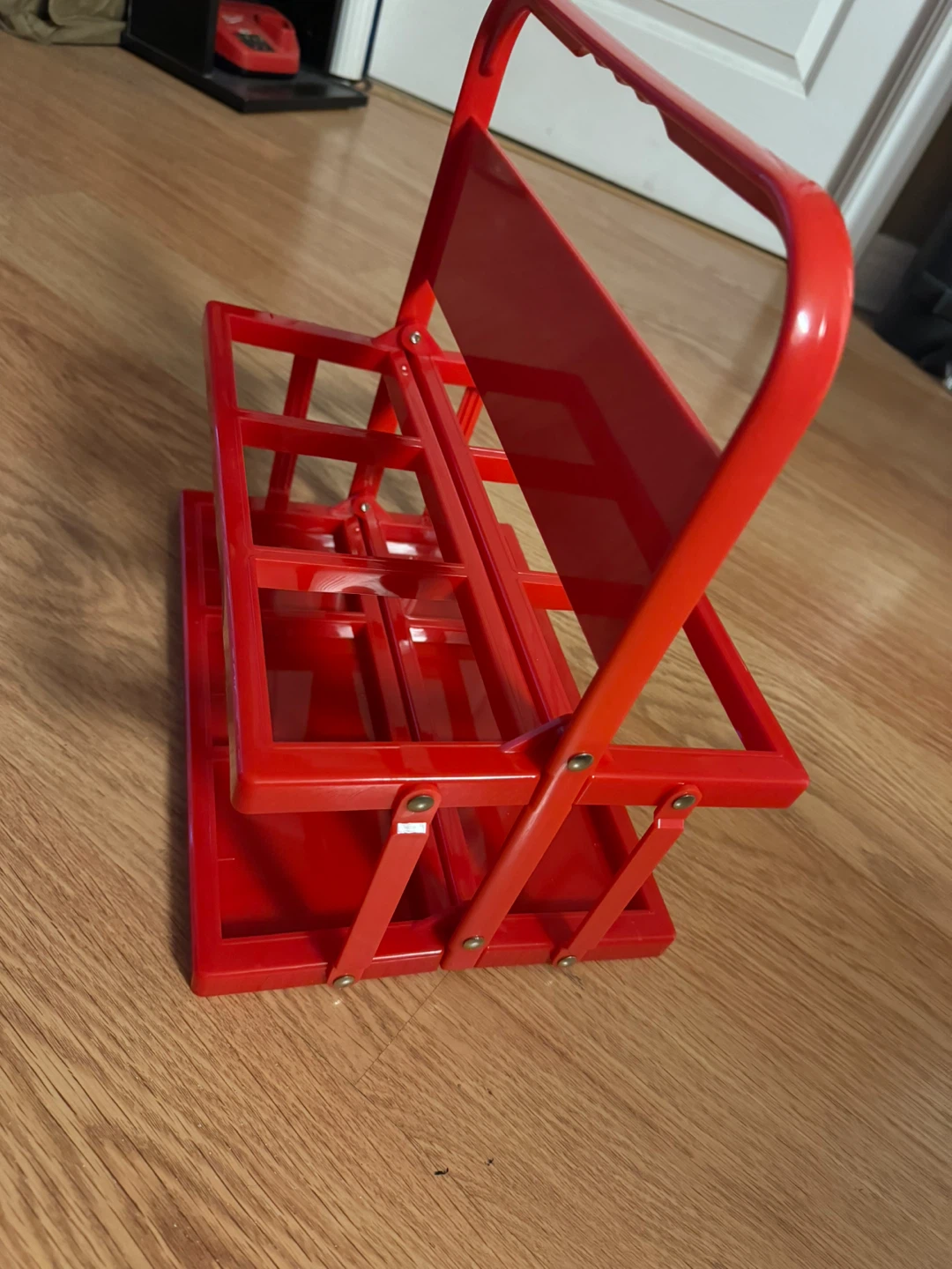Collapsible Red Plastic Caddy Organizer