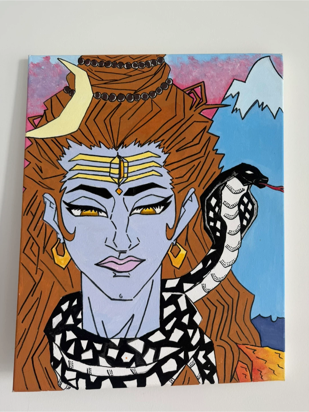Hand-painted Shiva Canvas Art