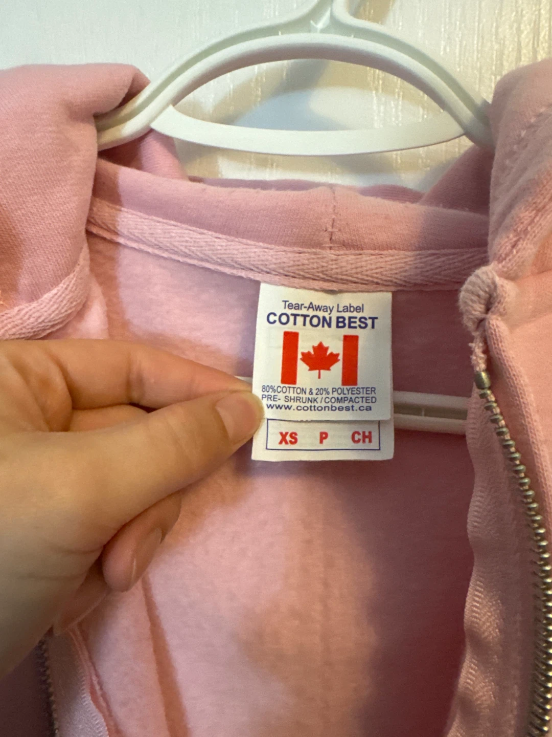 Oversized Cotton Pink Zip-Up Hoodie - Size XS - photo 4