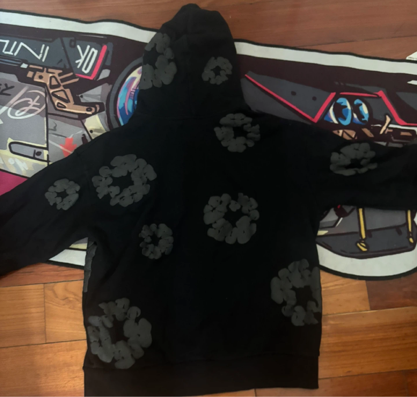 Black denim tears hoodie - photo 3
