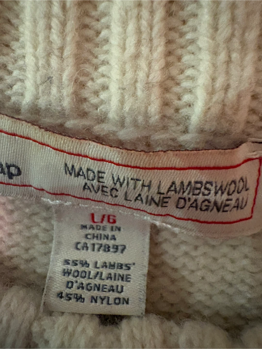 Gap Cream Fair Isle Lambswool Sweater - Large - photo 4