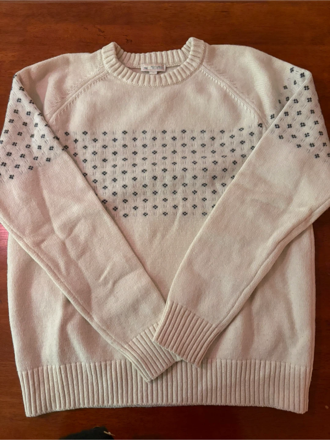 Gap Cream Fair Isle Lambswool Sweater - Large