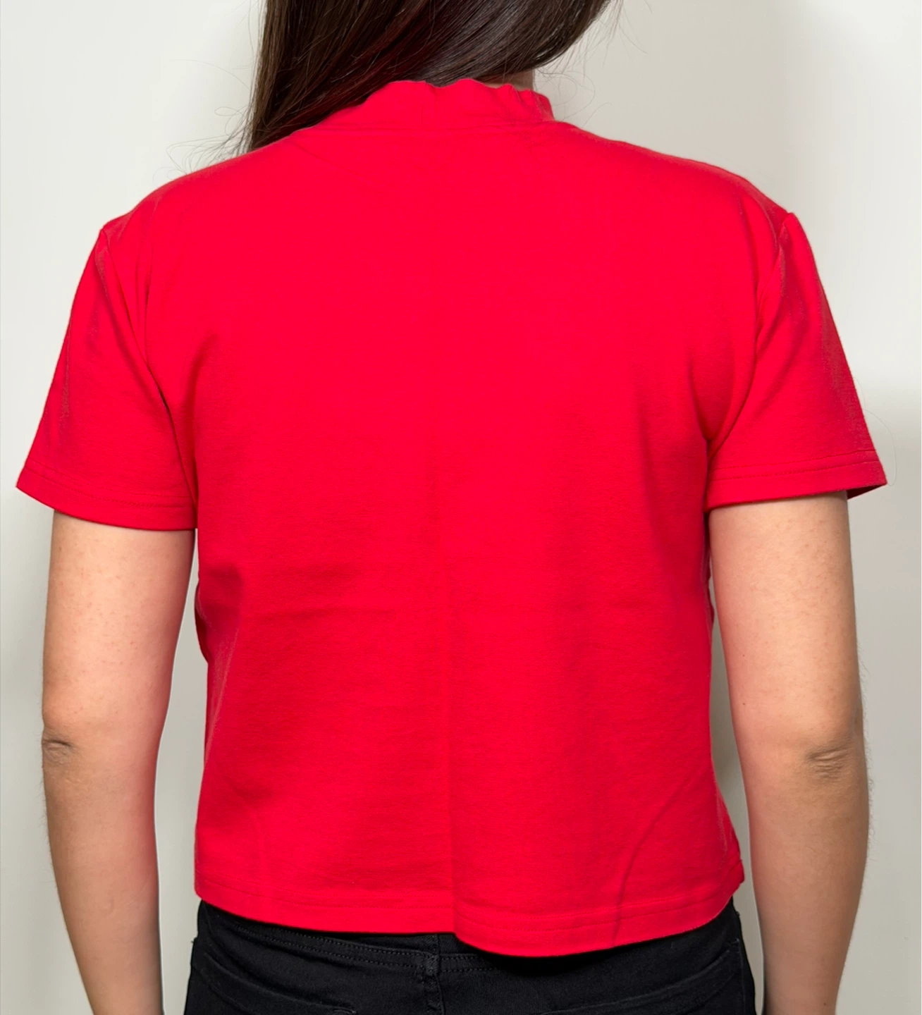 Red cropped top shirt - photo 2