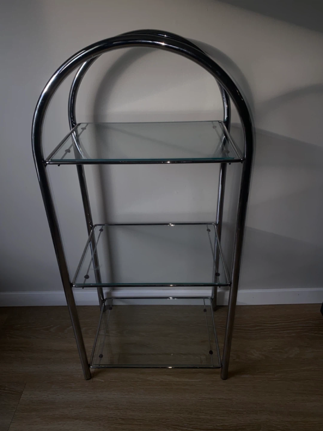 Chrome and Glass 3-Shelf Display Unit