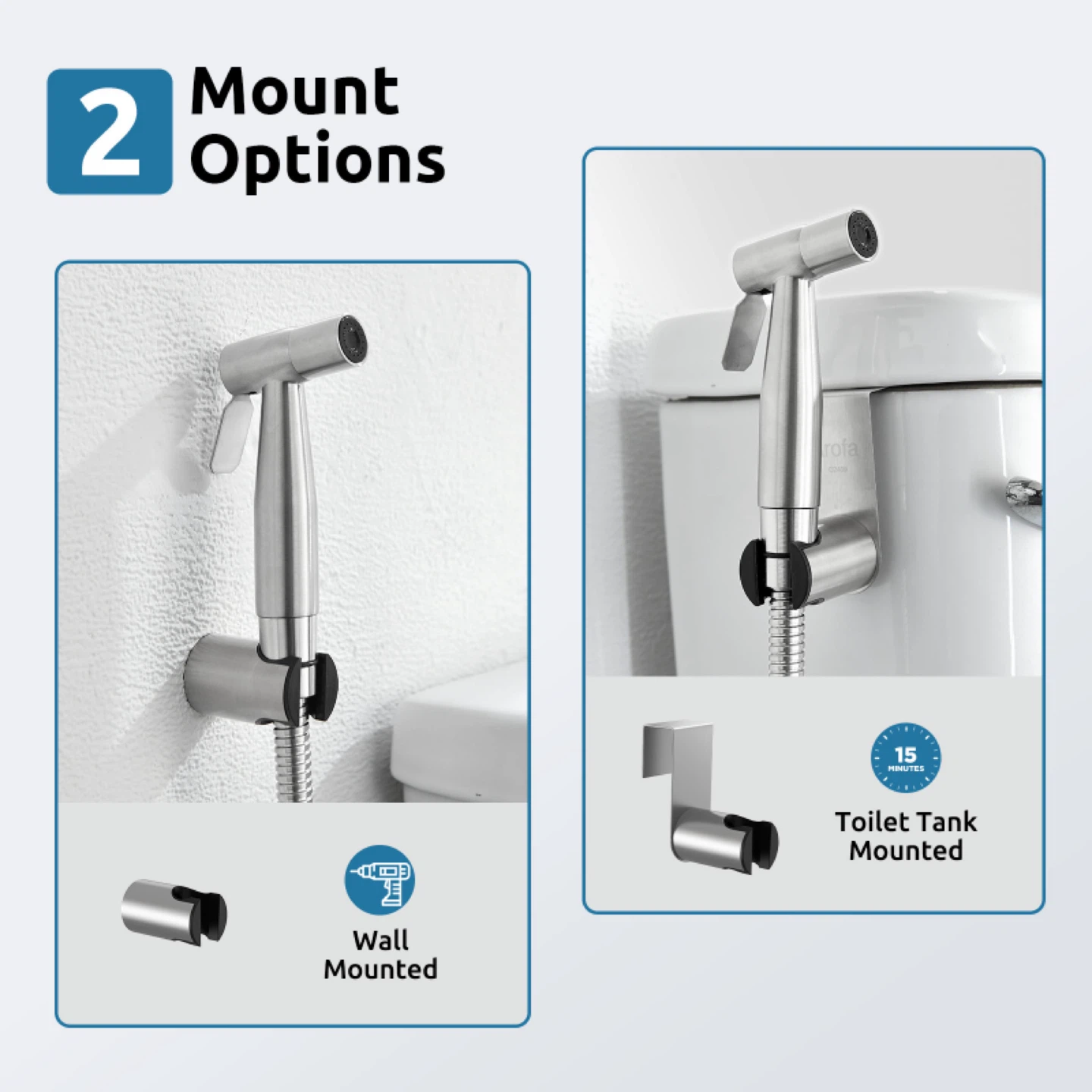 BRITULIA Stainless Steel Bidet Sprayer Set - photo 4