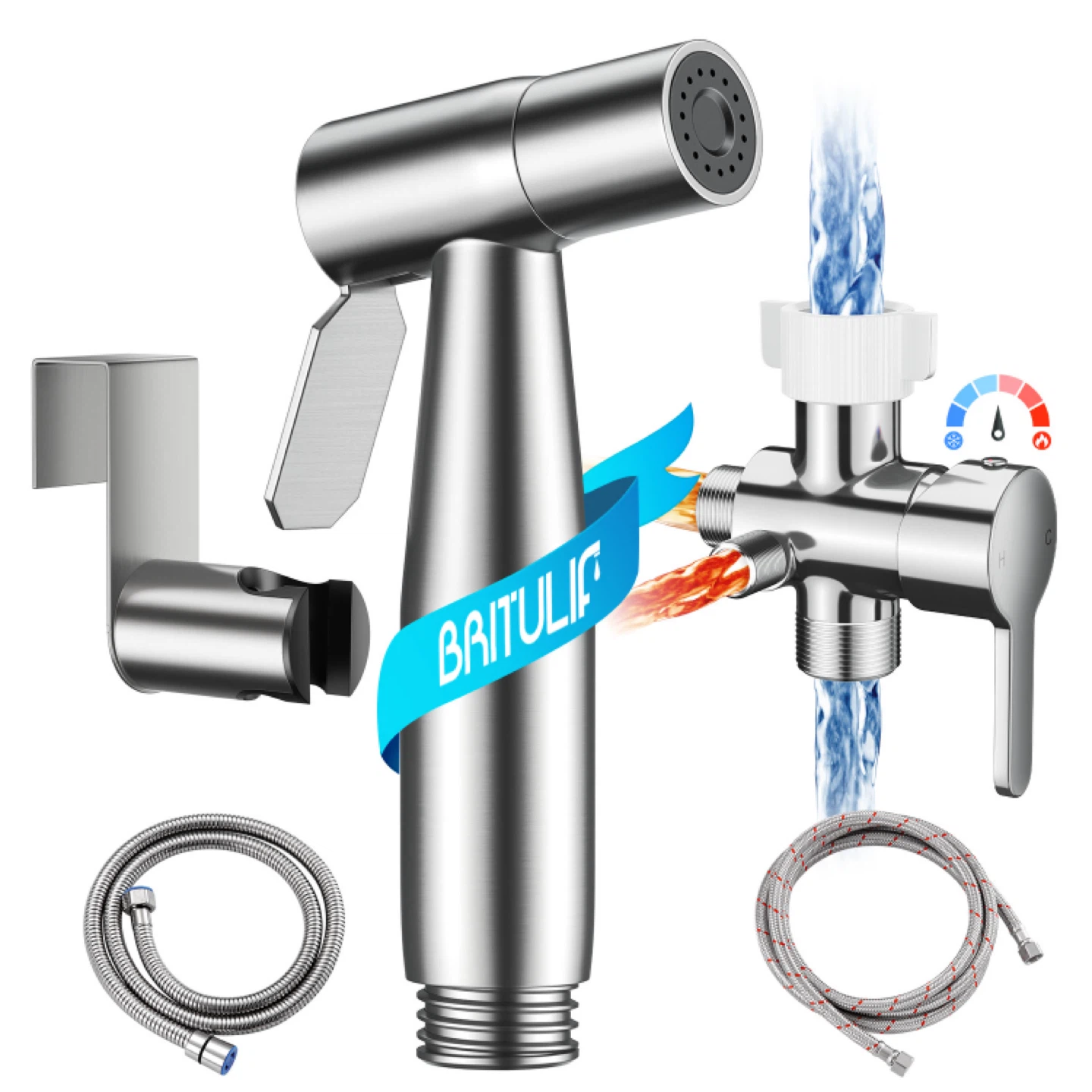 BRITULIA Stainless Steel Bidet Sprayer Set