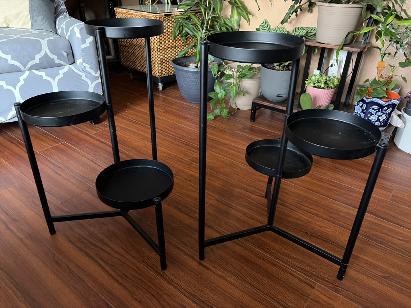 Black Metal 3-Tier Plant Stand - photo 2