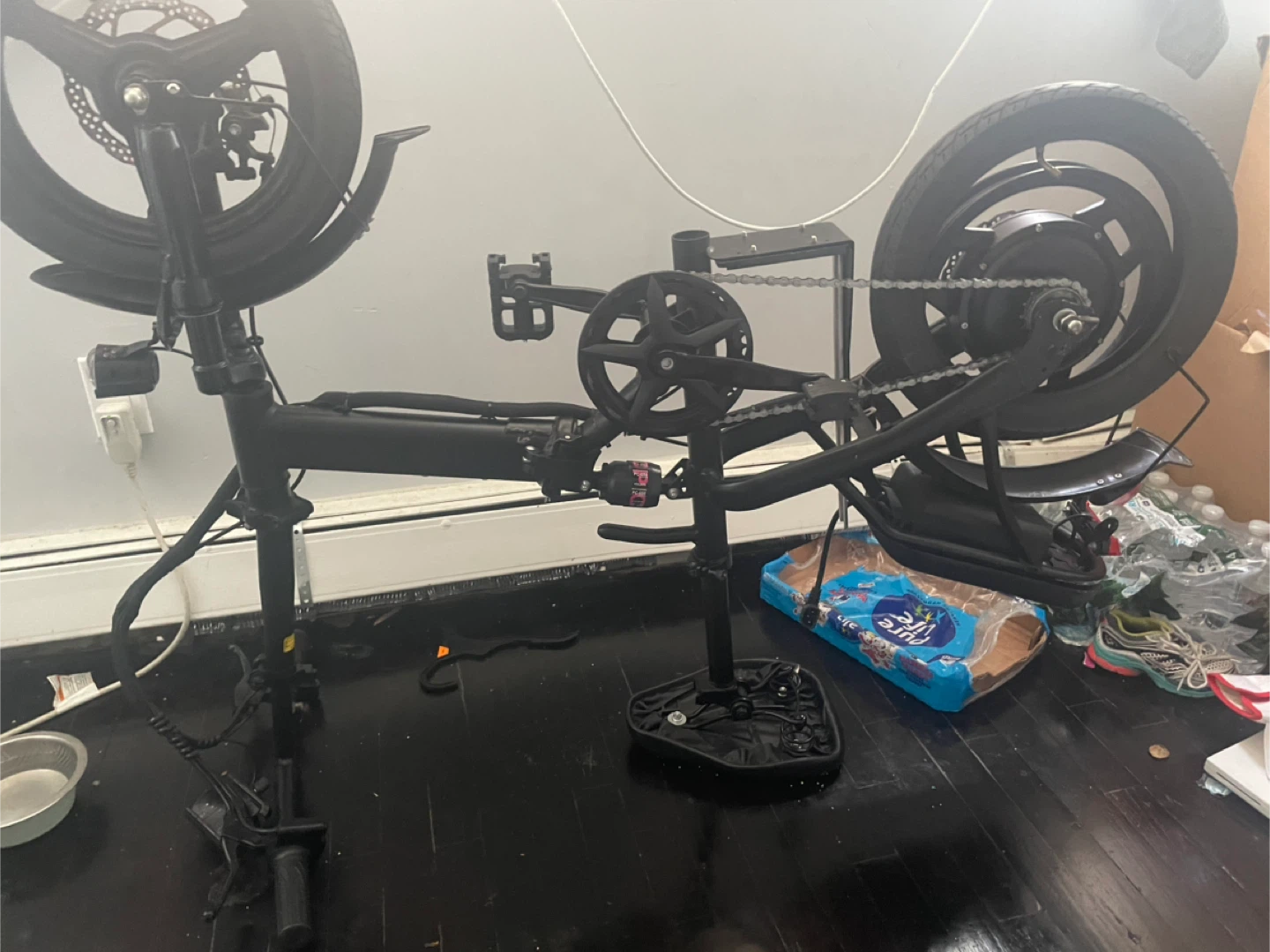 Black Folding Electric Bicycle