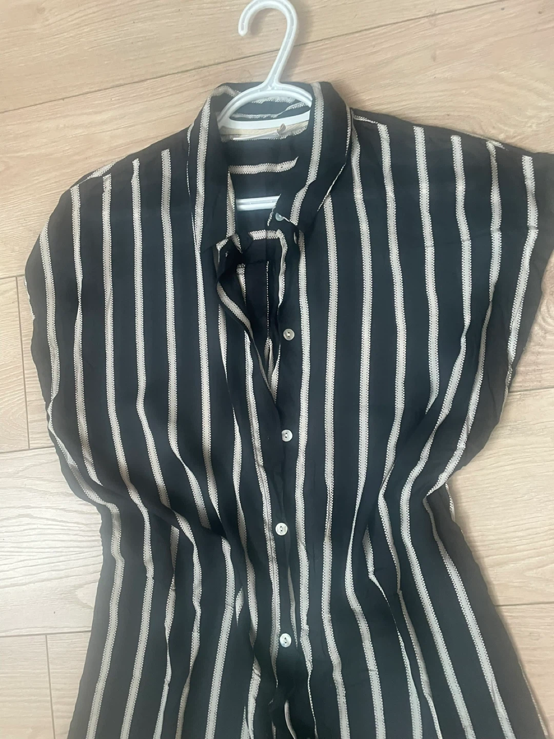Striped Button-Up Sleeveless Dress