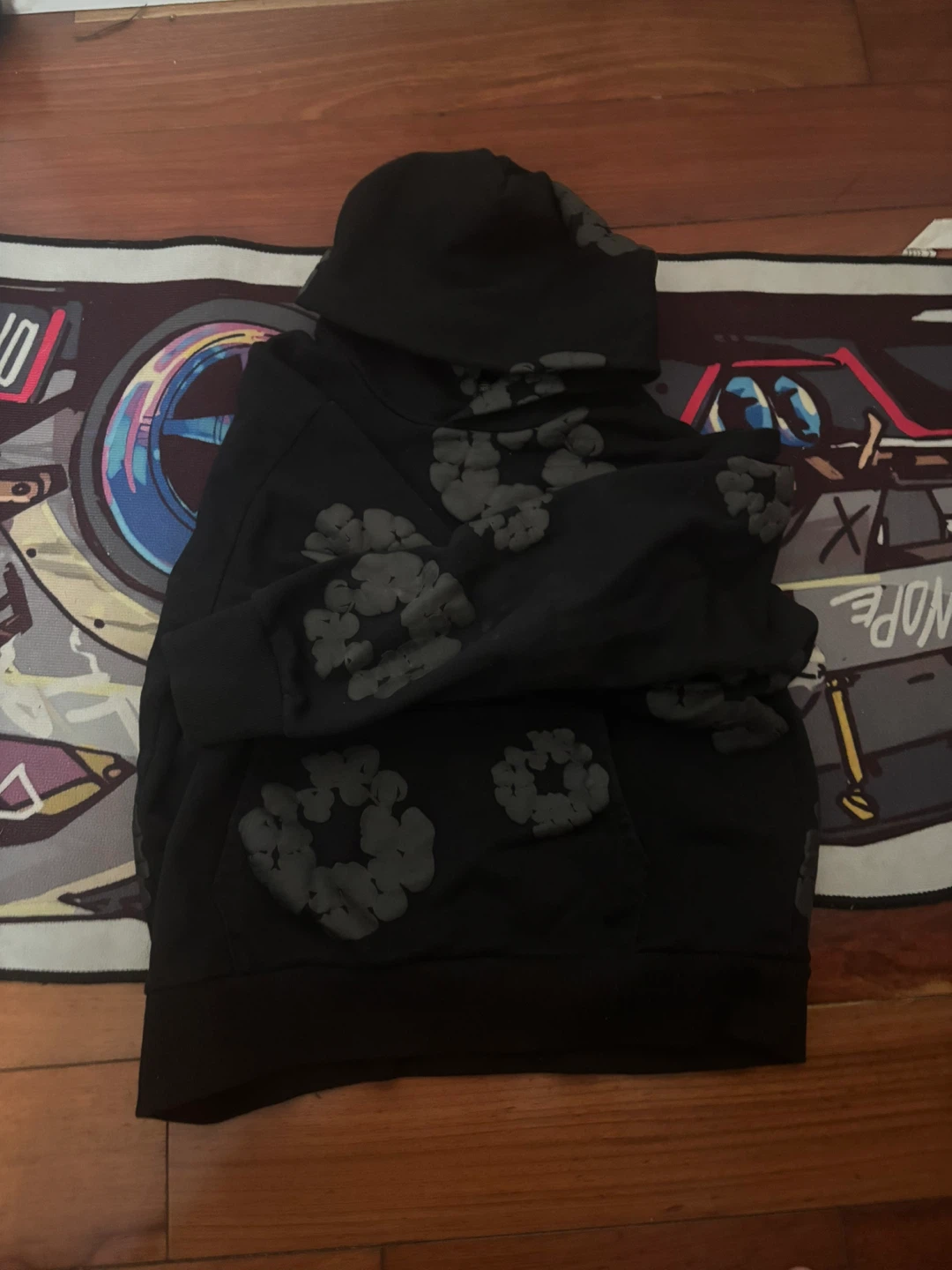 Black denim tears hoodie - photo 2