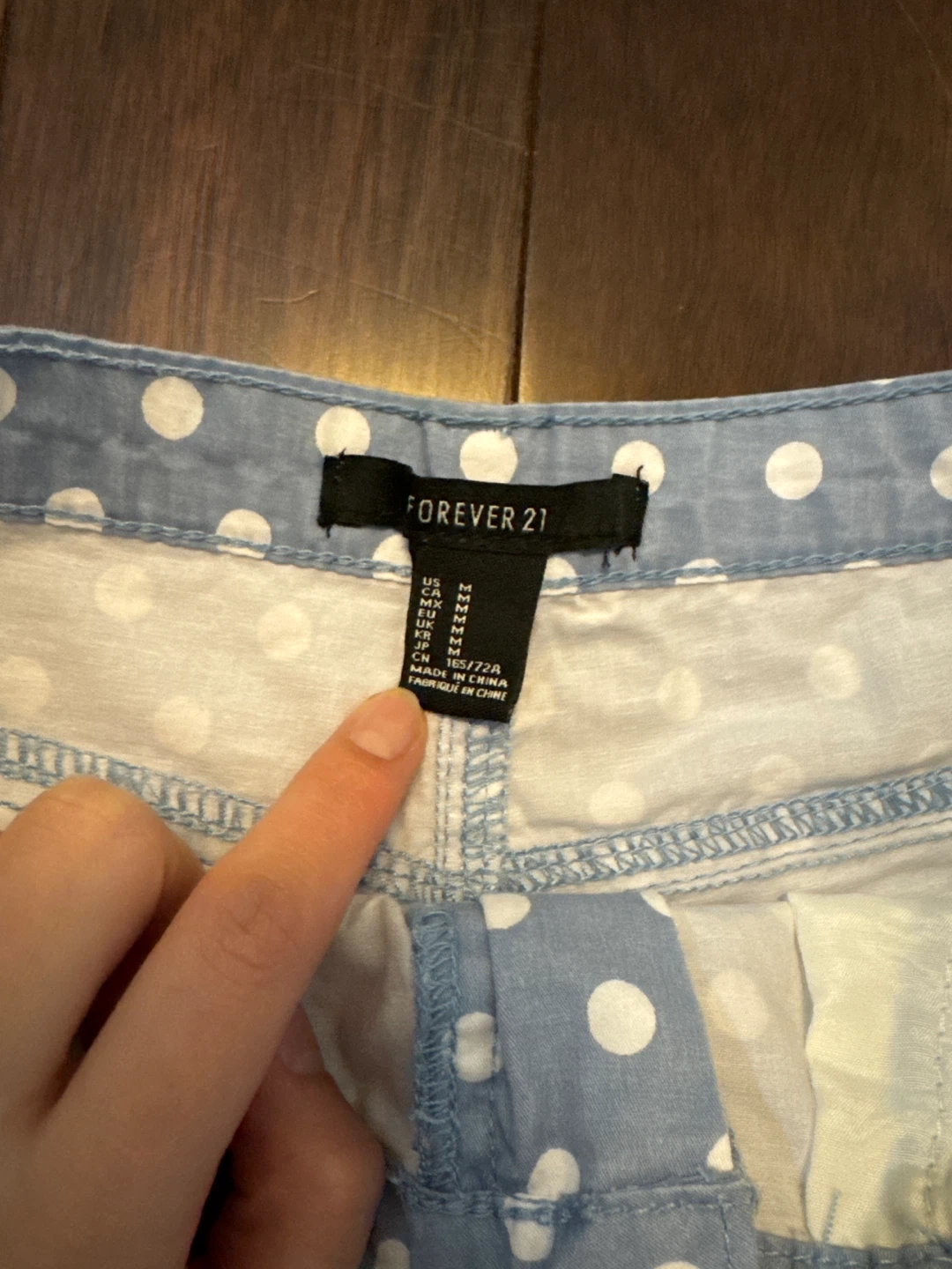 Forever 21 Polka Dot Denim Shorts - Size M - photo 3