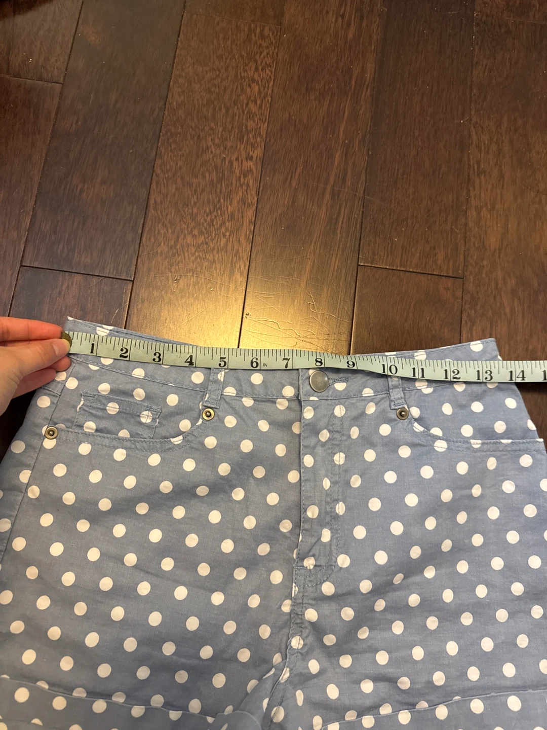 Forever 21 Polka Dot Denim Shorts - Size M - photo 5