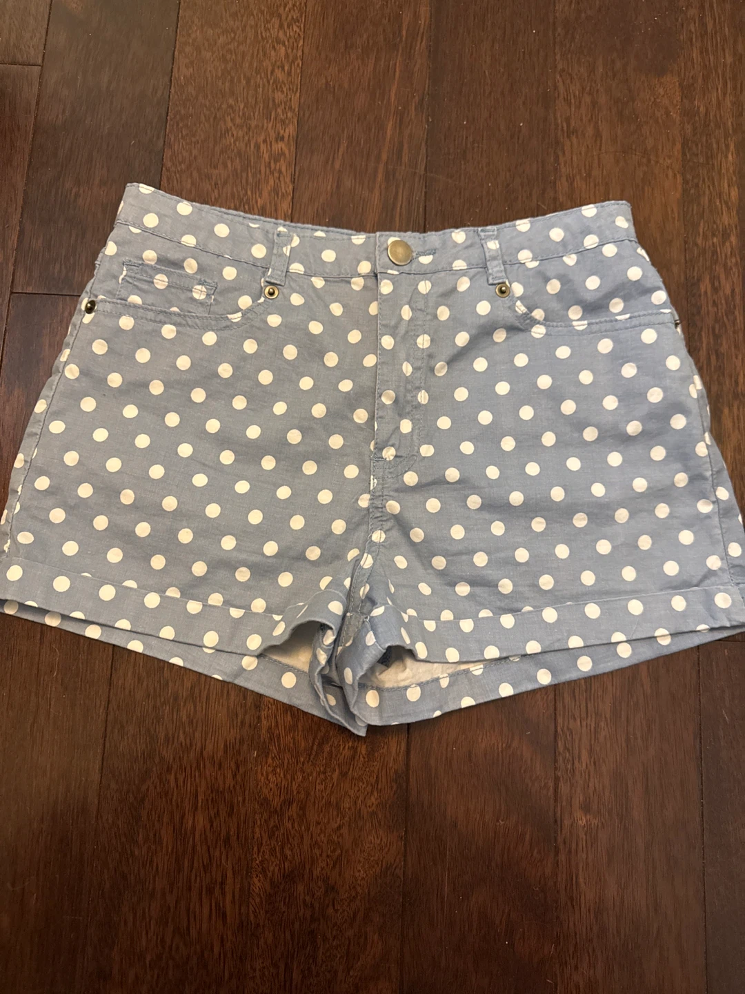 Forever 21 Polka Dot Denim Shorts - Size M