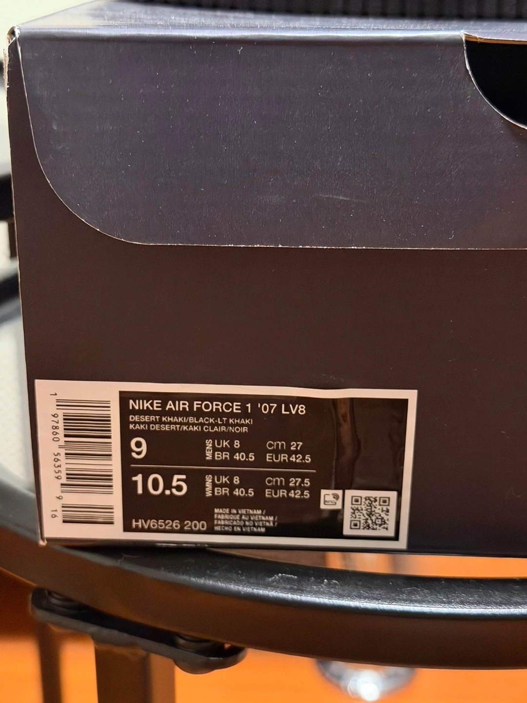 Nike Air Force 1 '07 LV8 Desert Khaki/Black- Shoes Size 10.5 - photo 2