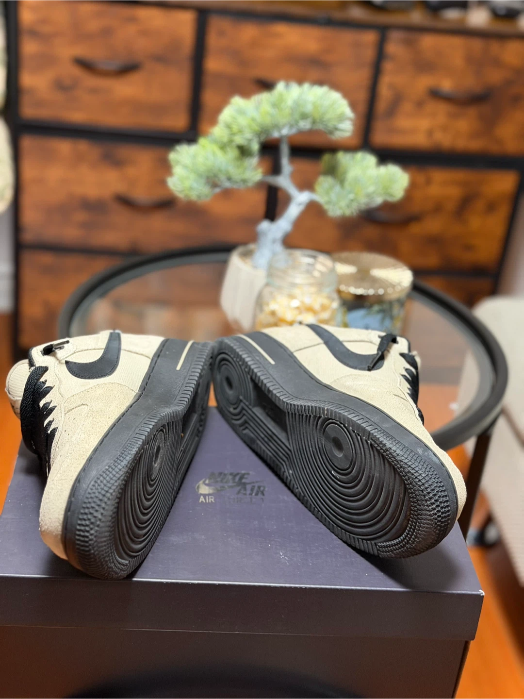 Nike Air Force 1 '07 LV8 Desert Khaki/Black- Shoes Size 10.5 - photo 4