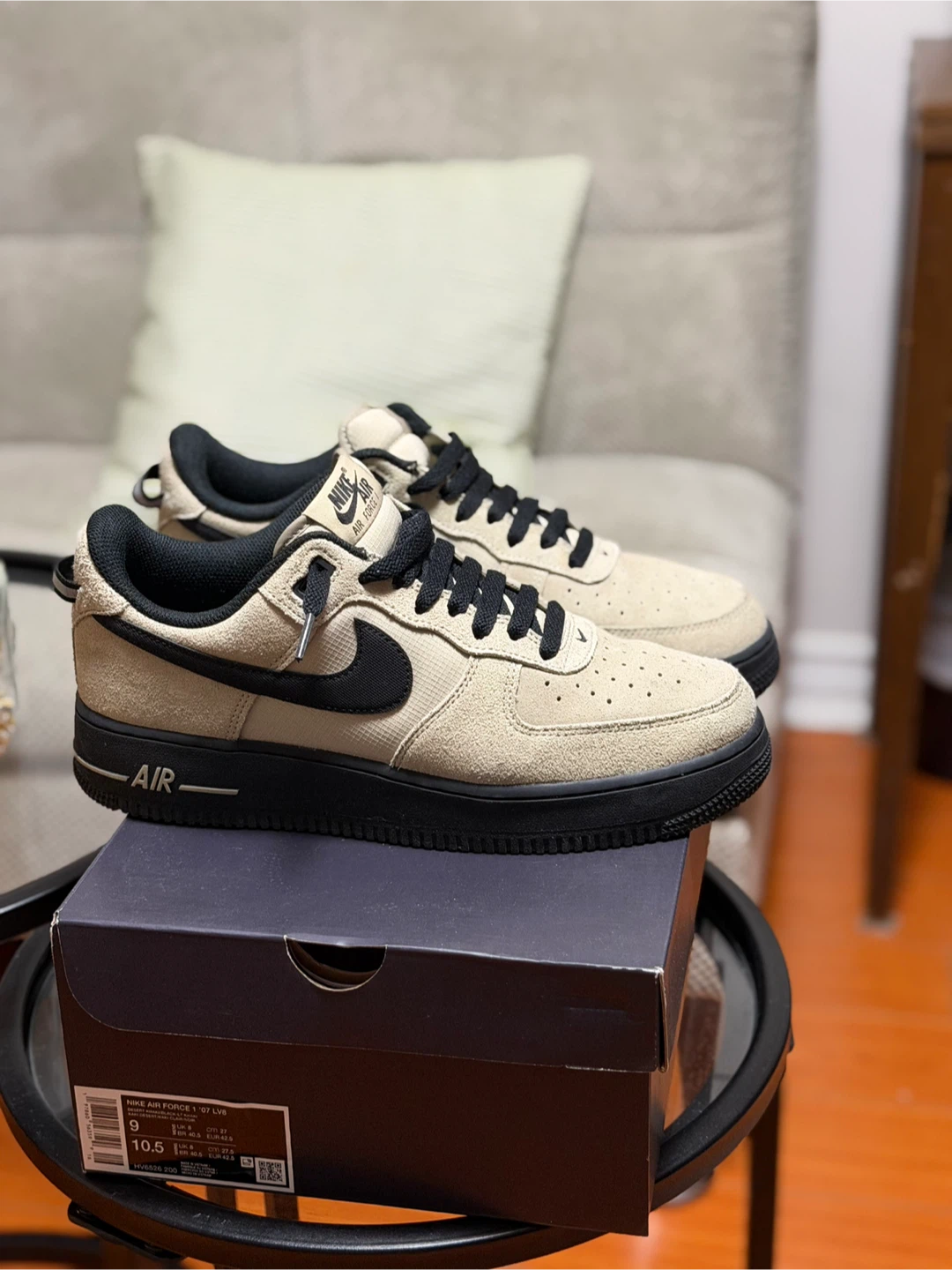 Nike Air Force 1 '07 LV8 Desert Khaki/Black- Shoes Size 10.5
